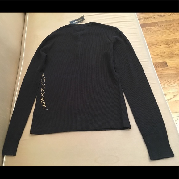 Polo by Ralph Lauren linen blend black print Henley sz.S - Picture 8 of 8